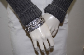 Brede Metalen Armband Hartjes