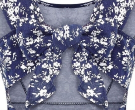 Trendy, Romantische Denim jurk met Bloemenprint