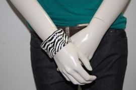 Brede Armband met Zebra Patroon