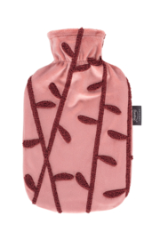 Warmwaterkruik leaves roze Fashy