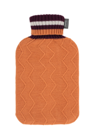 Warmwaterkruik knitted oranje Fashy