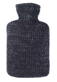 Warmwaterkruik knitted lurex zilver/antra Hugo Frosch