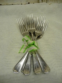 set van 6 vorken silverplate