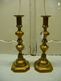 set van 2 antieke kaarsen standers