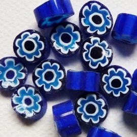 Millefiori Blue Aqua Flowers