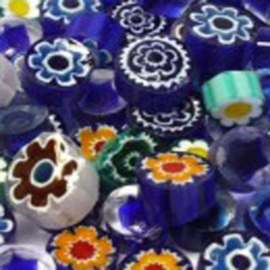 Millefiori mix blauw