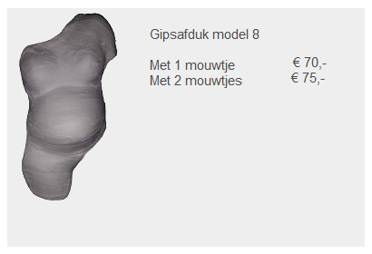 prijs gipsafdruk