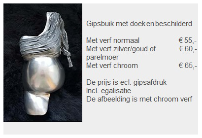 Prijs gipsbuik met doek en beschilderd