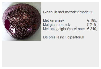 Prijs gipsbuik mozaiek