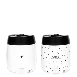 Storage jar Love of Heart - zwart S