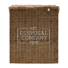 Rustic Rattan Disposal Company Waste Bin