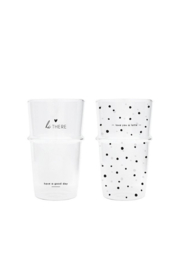 Latte glas dots / hi there