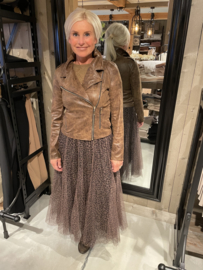Leatherlook jasje met ritsjes