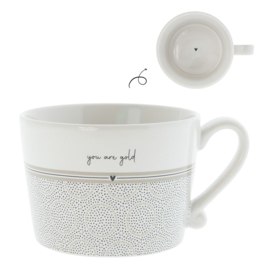 Cup White /you are gold 10x8x7cm