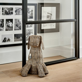 Rustic Rattan Doggy Doorstop