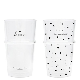 Latte glas dots / hi there