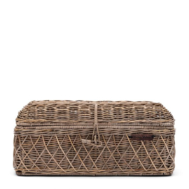Rustic Rattan Diamond Weave Bread Baske