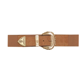 Stretch riem gouden gesp