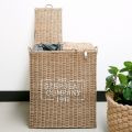 Rustic Rattan Disposal Company Waste Bin