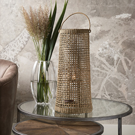 Rustic Rattan Chandra Lantern L
