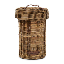 Rustic Rattan Biscuit Barrel