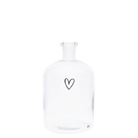 Glass Bottle Heart 18 cm