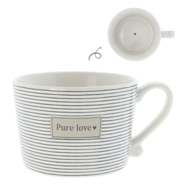 Cup White /Stripes Black Pure Love 10x8x7cm