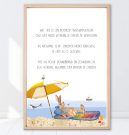 Gein Konijn poster ' Vakantie'