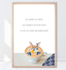 Gein Konijn poster ' Koffietijd'