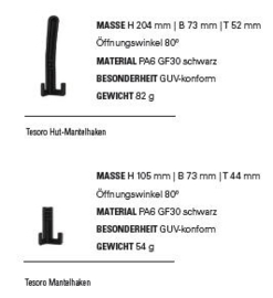 Wandgarderobe rail Tesoro