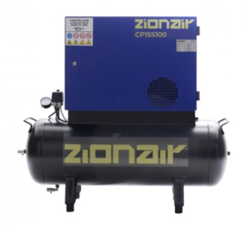 Compressor gedempt 100 liter tank - 1,5kW, 230V, 10 bar