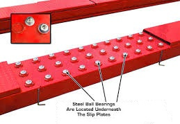 4 kolommen hefbrug type PEAK 412A Rood met verlichting middenkrik en uitlijnfunctie