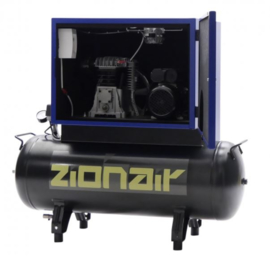 Compressor gedempt 100 liter tank - 1,5kW, 230V, 10 bar