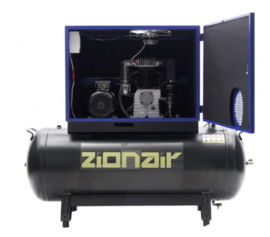 Compressor gedempt - 270 liter tank ster-driehoek - 4kW, 400V, 11 bar