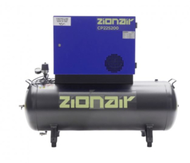 Compressor gedempt 200 liter tank - 2,2kW, 230V, 10 bar
