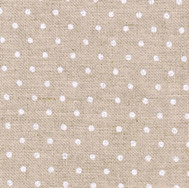 Zweigart - Belfast (12.6 dr/cm - 32 ct) - kleur 5379 - Petit Point (naturel met wit bolletje)