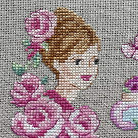 Les brodeuses Parisiennes - Maxi Trousse "Eau de rose" (aïda)