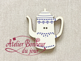 Atelier Bonheur du Jour - Cafetière frise bleu