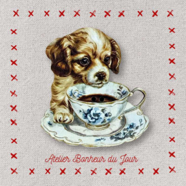Atelier Bonheur du Jour - "Chien - Moka en pause café"
