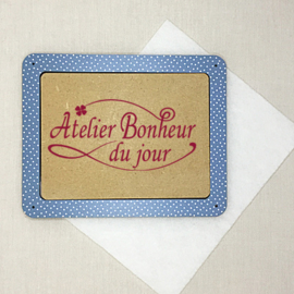 Atelier Bonheur du Jour - Cadre en bois à pois (rectangulaire - bleu)