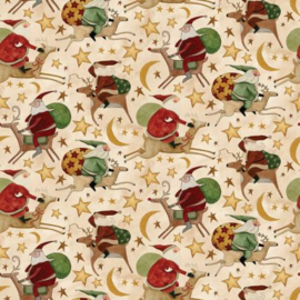 Riley Blake  - Teresa Kogut "Up on the Housetop - Santa Rides Snowflake"
