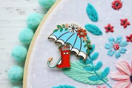 Flamingo Toes - Needle Minder - "Regenscherm & laarzen"