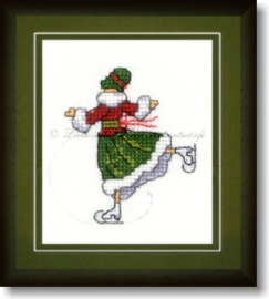 Liebevolle Kreuzstichentwürfe - M-377-15 - Eislaufmädchen (rood/groen)