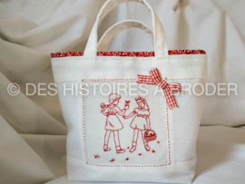 Des Histoires à broder - Petit sac "La chasse aux oeufs" (stitchery)