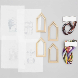 Rico Design - Kit "Huizen 4-seizoenen" (traditioneel borduren)