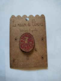 La Maison de Clémence -" Needleminder - Konijn op fiets rood"
