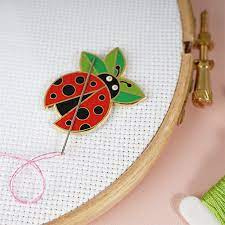 Caterpillar Cross Stitch - Magnetic Needle Minder - "Coccinelle"