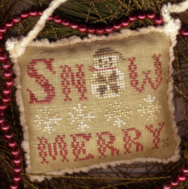 Homespun Elegance - Santa Ornament - "Snow Merry II"
