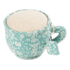 Liberty Fabrics - "Speldenkussen  - theekopje groen"