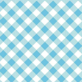 Stof - Priscilla's Plaids - Gingham groot (Aqua & wit)